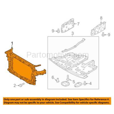 Aftermarket Replacement - RSP-1405C CAPA 2013-2018 Hyundai Santa Fe Sport (2.0 Liter Engine) Front Center Radiator Support Core Assembly Primed Made of Plastic with Steel - Image 3