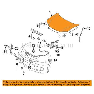 Aftermarket Replacement - HDD-1613C CAPA 2005-2010 Scion tC (Coupe 2-Door) (2.4 Liter Engine) Front Hood Panel Assembly Primed Steel with Windshield Washer Nozzle Holes - Image 3