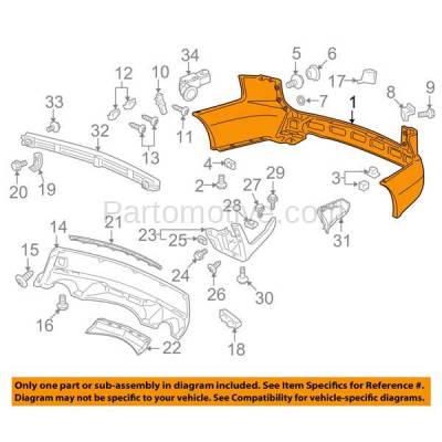 Aftermarket Replacement - BUC-1036R 10-13 MDX Rear Bumper Cover Assembly w/Park Sensor Holes AC1100163 04715STXA92ZZ - Image 3