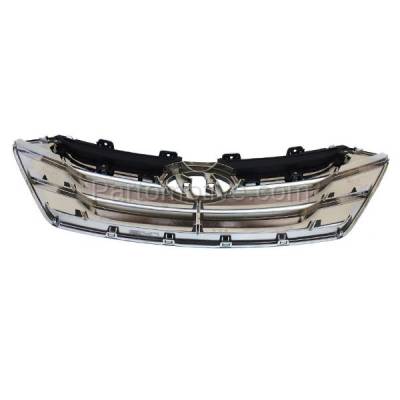 Aftermarket Replacement - GRL-1916 2013-2014 Hyundai Santa Fe Sport (4Cyl, 2.0L 2.4L Engine) Front Center Grille Assembly Chrome Shell with Painted Black Insert Plastic - Image 3