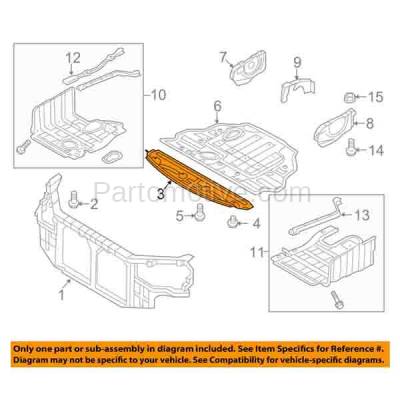 Aftermarket Replacement - ESS-1286C CAPA For Front Engine Splash Shield Under Cover Undecar Guard For 11-14 Sonata - Image 3