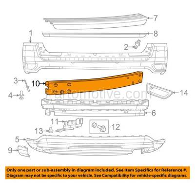 Aftermarket Replacement - BRF-1125RC CAPA 2007-2017 Jeep Compass, Patriot & 2007-2012 Dodge Caliber (Models without Tow Bracket) Rear Bumper Impact Bar Reinforcement Steel - Image 3