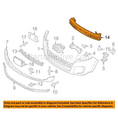 Aftermarket Replacement - BRF-1165FC CAPA 2007-2014 Ford Edge & 2007-2015 Lincoln MKX Front Bumper Impact Face Bar Crossmember Reinforcement Primed Made of Steel - Image 3