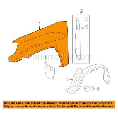 Aftermarket Replacement - FDR-1739RC CAPA 2005-2015 Toyota Tacoma Pickup Truck (2WD/RWD) Front Fender (without Wheel Opening Flares Holes) Primed Steel Right Passenger Side - Image 3