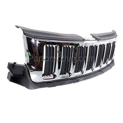 Aftermarket Replacement - GRL-1330C CAPA 2011-2013 Jeep Grand Cherokee (Laredo (E, X), Limited, Limited Premium) Front Grille Assembly Chrome Shell & Black Insert Plastic - Image 2