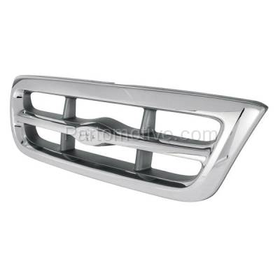 Aftermarket Replacement - GRL-1424C CAPA 1998-2000 Ford Ranger Pickup Truck (Splash & XL) (RWD) Front Grille Assembly Chrome Shell & Insert Plastic without Emblem - Image 2