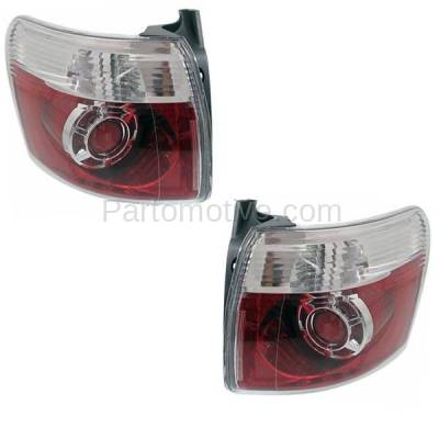 Aftermarket Auto Parts - TLT-1621LC & TLT-1621RC CAPA 2007-2012 GMC Acadia 3.6L Outer Body Mounted Taillight Rear Brake Light (with Bulb) Red Clear Lens & Housing SET PAIR Left & Right Side - Image 2