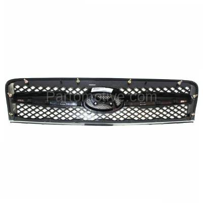Aftermarket Replacement - GRL-1902 2005-2008 Hyundai Tucson (4Cyl 6Cyl, 2.0L 2.7L Engine) Front Center Grille Assembly Black Shell & Insert with Chrome Molding Plastic - Image 3