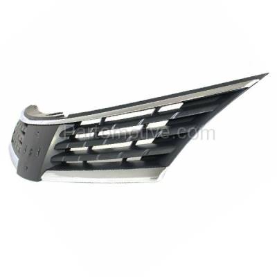 Aftermarket Replacement - GRL-2271C CAPA 2007-2009 Nissan Versa (S & SL) 1.8L (Hatchback & Sedan) Front Center Grille Assembly Chrome Shell with Black Insert Plastic - Image 2