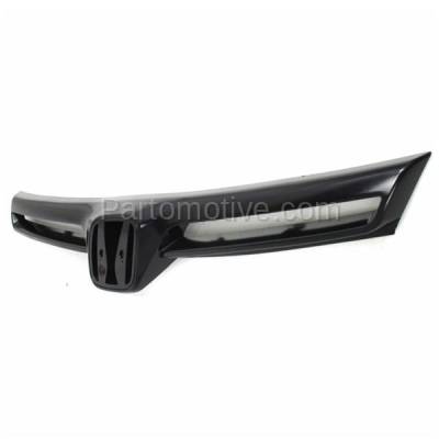 Aftermarket Replacement - GRL-1839C CAPA 2006-2008 Honda Civic (Coupe 2-Door) (excluding Si Model) Front Center Grille Assembly Painted Black Shell & Insert Plastic - Image 2