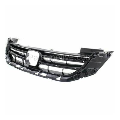 Aftermarket Replacement - GRL-1868C CAPA 2013-2015 Honda Accord (3.5 Liter V6 Engine) (Sedan 4-Door) Front Center Grille Assembly Painted Black Shell & Insert Plastic - Image 2