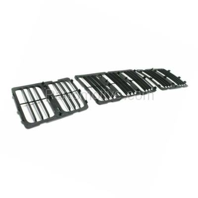 Aftermarket Replacement - GRL-1345C CAPA 2014-2016 Jeep Grand Cherokee (6Cyl & 8Cyl) 3-Piece Set Front Grille Assembly Textured Black Shell & Louvered Style Insert Plastic - Image 2