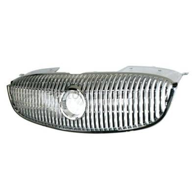 Aftermarket Replacement - GRL-1712 2006-2009 Buick Lucerne (CX, CXL (Special Edition), CXS) Front Center Grille Assembly Chrome Shell & Insert without Moldings Plastic - Image 2