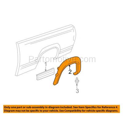 Aftermarket Replacement - FDT-1037R 99-04 Chevy Silverado Truck Rear Fender Flare Molding Moulding Trim Right Side - Image 3