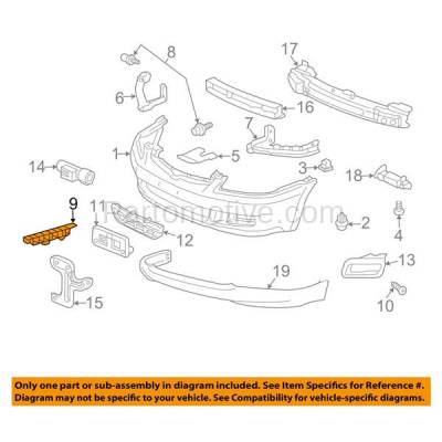 Aftermarket Replacement - BRT-1051FL 06-07 Accord Front Bumper Cover Face Bar Spacer Retainer Mounting Brace Reinforcement Support Plastic Left Driver Side - Image 3