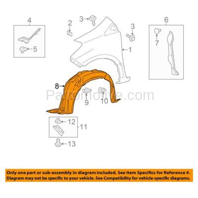 Aftermarket Replacement - IFD-2023RC CAPA For 12 13 14 Yaris Japan Built Front Splash Shield Inner Fender Liner Right - Image 3