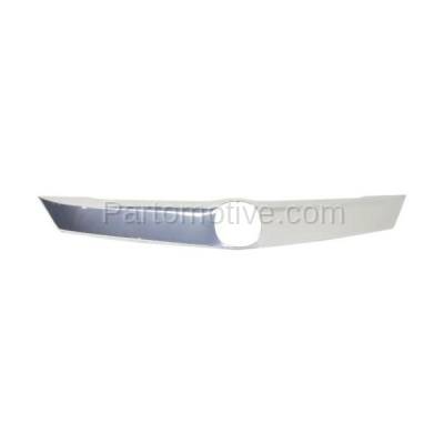 Aftermarket Replacement - GRT-1010 13-15 ILX 4DR Front Upper Grille Trim Grill Molding Chrome AC1210117 71123TX6A11 - Image 1