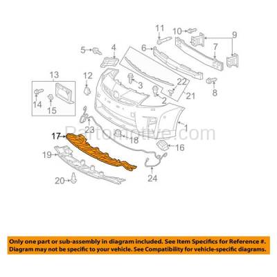 Aftermarket Replacement - ESS-1613C CAPA For 10-11 Prius Front Engine Splash Shield Under Cover Guard 5261847010 - Image 3