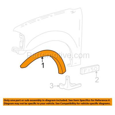 Aftermarket Replacement - FDF-1039L 1997-2002 Expedition & 1997-2003 F-Series F150 & 2004 F-150 Heritage Truck Front Fender Flare Wheel Opening Molding Left Driver Side - Image 3