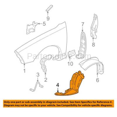 Aftermarket Replacement - IFD-1368R 95-99 Sunfire Front (Front Section) Splash Shield Inner Fender Liner Panel Plastic Right Passenger Side - Image 3