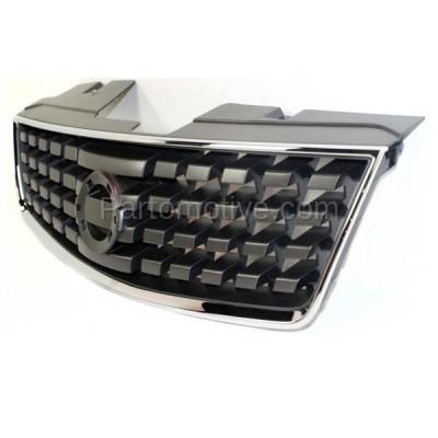 Aftermarket Replacement - GRL-2269C CAPA 2007-2009 Nissan Sentra (Base, S, SL) (2.0 Liter Engine) Front Center Grille Assembly Chrome Shell with Black Insert without Emblem - Image 2