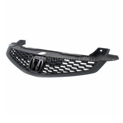Aftermarket Replacement - GRL-1863C CAPA 2012-2013 Honda Civic (Coupe 2-Door) (excluding Si Model) Front Center Face Bar Grille Assembly Painted Black Shell & Insert Plastic - Image 2