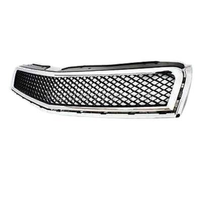 Aftermarket Replacement - GRL-1753C CAPA 2009-2012 Chevrolet Traverse (3.6 Liter V6 Engine) Front Center Grille Assembly Chrome Shell with Painted Black Insert Plastic - Image 2