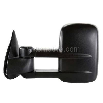 Aftermarket Replacement - MIR-1890L 1999-2002 Escalade & Silverado & Sierra Rear View Telescopic Tow Mirror Assembly Power Manual Folding Heated Black Left Driver Side - Image 2