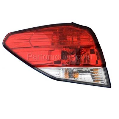 Aftermarket Replacement - TLT-1648LC CAPA 2010-2014 Subaru Outback Rear Outer Quarter Panel Taillight Assembly Red Clear Lens & Housing without Bulb Left Driver Side - Image 1