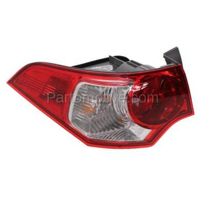 Aftermarket Replacement - TLT-1623L 2009-2010 Acura TSX Rear Outer Quarter Panel Taillight Taillamp Assembly Red Clear Lens & Housing with Bulb Left Driver Side - Image 2
