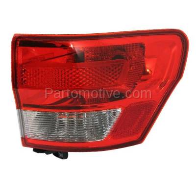 Aftermarket Replacement - TLT-1643R 2011-2013 Jeep Grand Cherokee Rear Outer Quarter Pane Taillight Assembly Red Clear Lens & Housing with Bulb Right Passenger Side - Image 2