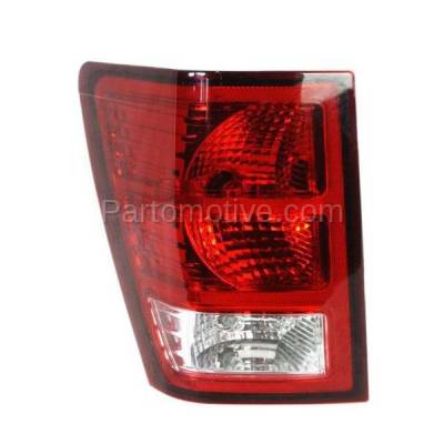 Aftermarket Replacement - TLT-1380L 2007-2010 Grand Cherokee (3.0L 3.7L 4.7L 5.7L 6.1L Engine) Rear Taillight Taillamp Assembly Red Clear Lens & Housing with Bulb Left Driver Side - Image 1