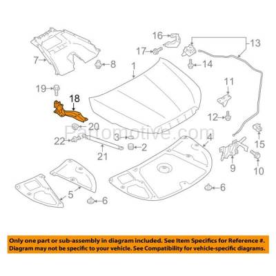 Aftermarket Replacement - HDH-1166L & HDH-1166R 2014-2018 Subaru Forester (Wagon 4-Door) (2.0 & 2.5 Liter Engine) Front Hood Hinge Bracket Made of Steel PAIR SET Left Driver & Right Passenger Side - Image 3
