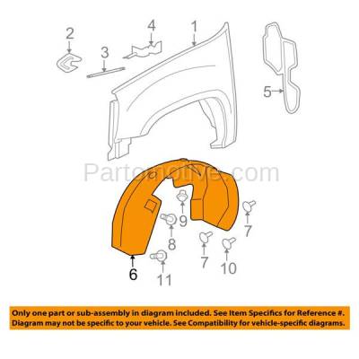 Aftermarket Replacement - IFD-1337L & IFD-1337R 07-14 Chevrolet Avalanche, Suburban 1500/2500, Tahoe (with Off Road Package) Front Splash Shield Inner Fender Liner Panel Plastic SET PAIR Right Passenger & Left Driver Side - Image 3