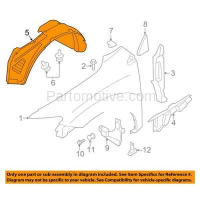 Aftermarket Replacement - IFD-1850LC CAPA For 09-10 Murano Front Splash Shield Inner Fender Liner Panel Left Driver - Image 3