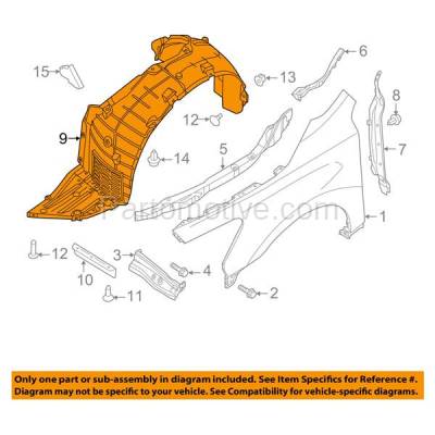 Aftermarket Replacement - IFD-1834LC CAPA For 13 14 15 Altima Front Splash Shield Inner Fender Liner Panel LH Driver - Image 3