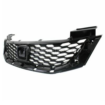 Aftermarket Replacement - GRL-1870C CAPA 2013-2015 Honda Accord (4Cyl 6Cyl, 2.4L 3.5L Engine) (Coupe 2-Door) Front Center Grille Assembly Painted Black Shell & Insert Plastic - Image 2