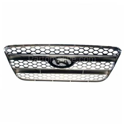 Aftermarket Replacement - GRL-1906 2007-2009 Hyundai Santa Fe (excluding Limited Model) (2.7L 3.3L Engine) Front Center Grille Assembly Chrome Shell with Black Insert - Image 3