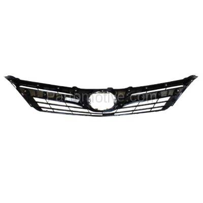 Aftermarket Replacement - GRL-2552C CAPA 2012-2014 Toyota Camry LE & XLE (2.5L & 3.5L) Front Center Face Bar Grille Assembly Dark Gray Shell & Insert with Chrome Molding Plastic - Image 3