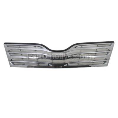 Aftermarket Replacement - GRL-2533C CAPA 2009-2012 Toyota Venza (2.7 & 3.5 Liter 4Cyl 6Cyl Engine) Front Center Face Bar Grille Assembly Satin Chrome Shell & Insert Plastic - Image 1