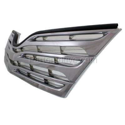 Aftermarket Replacement - GRL-2533C CAPA 2009-2012 Toyota Venza (2.7 & 3.5 Liter 4Cyl 6Cyl Engine) Front Center Face Bar Grille Assembly Satin Chrome Shell & Insert Plastic - Image 2