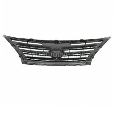 Aftermarket Replacement - GRL-2297C CAPA 2013-2015 Nissan Sentra SR (Sport Type) Front Center Face Bar Grille Assembly Chrome Shell with Dark Gray Insert Plastic without Emblem - Image 3