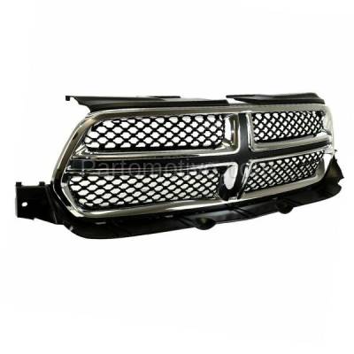 Aftermarket Replacement - GRL-1338C CAPA 2011-2013 Dodge Durango (6Cyl 8Cyl, 3.6L 5.7L Engine) Front Center Face Bar Grille Assembly Chrome Shell & Black Insert Plastic - Image 2