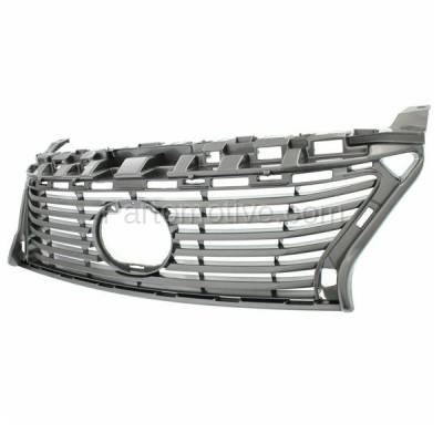 Aftermarket Replacement - GRL-2048 2013-2015 Lexus ES350 & ES300h (2.5L & 3.5L) (Models without Crafted Line Edition) Front Center Grille Assembly Painted Silver Plastic - Image 2