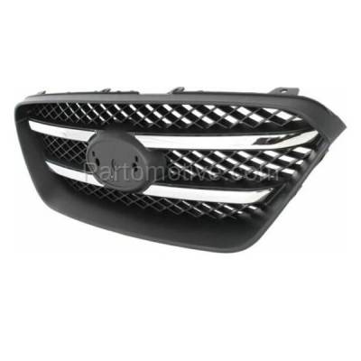 Aftermarket Replacement - GRL-1983 2007-2010 Kia Rondo 2.4L & 2.7L (Models with Production Date To June 2010) Front Grille Assembly Black with Chrome Molding Plastic - Image 2