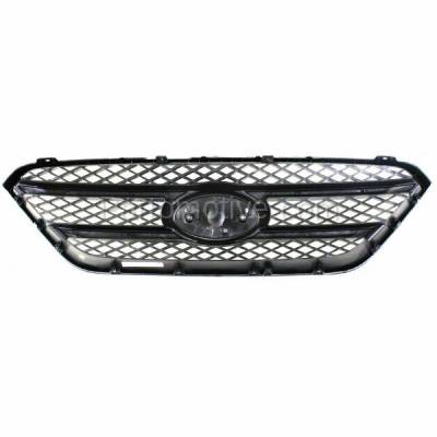 Aftermarket Replacement - GRL-1984 2007-2012 Kia Rondo (4Cyl 6Cyl, 2.4L 2.7L Engine) Front Center Face Bar Grille Assembly Painted Black Shell & Insert Plastic - Image 3
