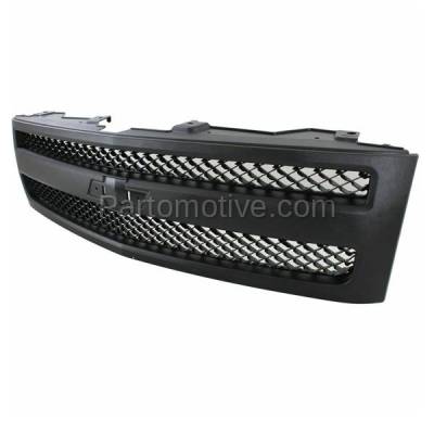Aftermarket Replacement - GRL-1728 2007-2013 Chevrolet Silverado 1500 Pickup Truck Front Center Face Bar Grille Assembly Textured Black Shell & Insert Plastic - Image 2