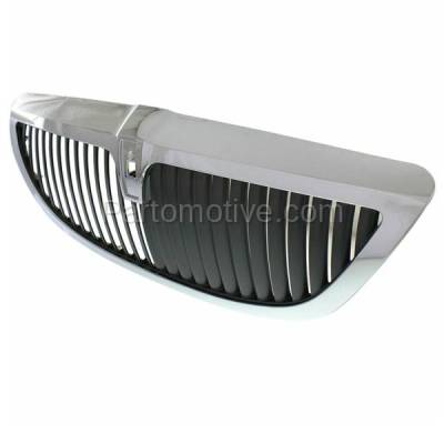 Aftermarket Replacement - GRL-1484 2003-2011 Lincoln Town Car (Signature Limited Model) Front Center Grille Assembly Chrome Shell & Dark Gray Insert Plastic without Emblem - Image 2