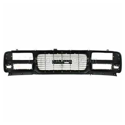 Aftermarket Replacement - GRL-1696 1996-2002 GMC Savana (Base, SL, SLE) (Models with Composite Headlights) Front Grille Assembly Gray with Chrome Opening Molding Plastic - Image 3