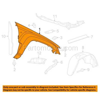 Aftermarket Replacement - FDR-1365LC CAPA 2011-2020 Jeep Grand Cherokee (V6/V8 Engine) Front Fender Quarter Panel (with Molding Holes) Primed Steel Left Driver Side - Image 3